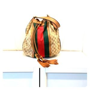 GUCCI Rania Shoulder Bag Web GG Canvas